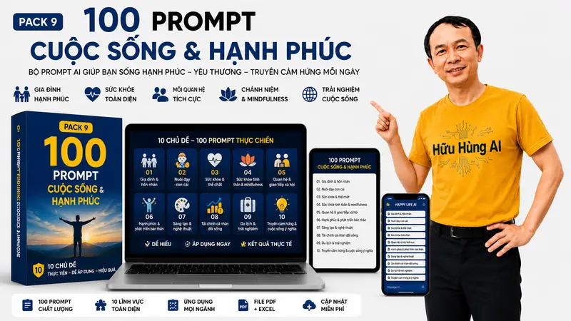 Hình minh họa PACK 9: 100 PROMPT CUỘC SỐNG & HẠNH PHÚC